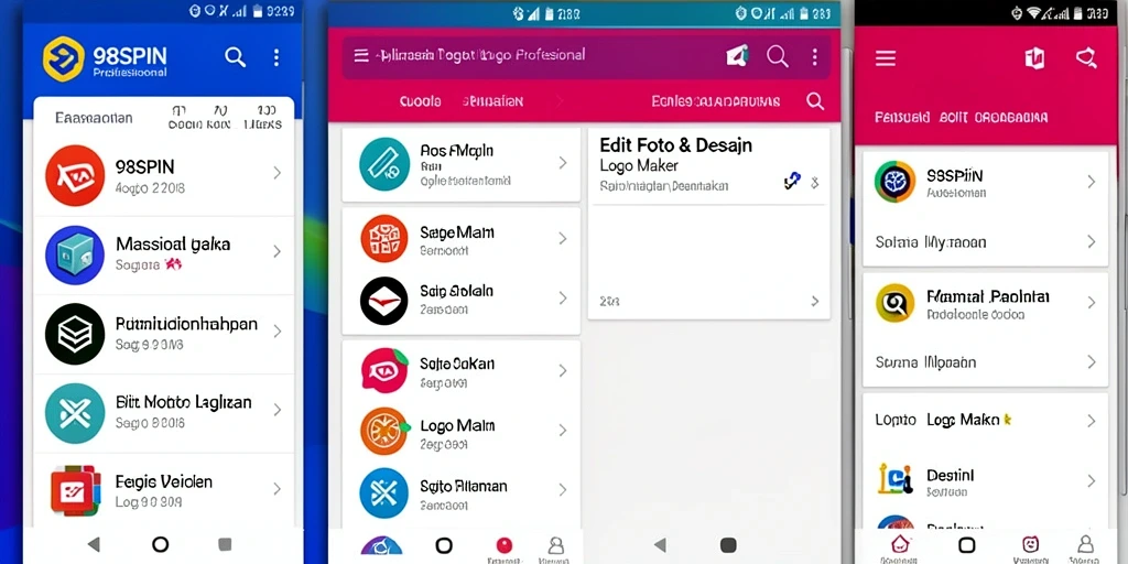 Antarmuka user-friendly 98SPIN untuk pembuatan logo.