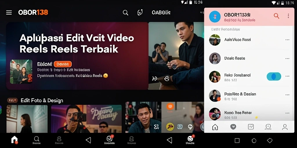 Tampilan antarmuka OBOR138 untuk pengeditan video reels yang menarik.