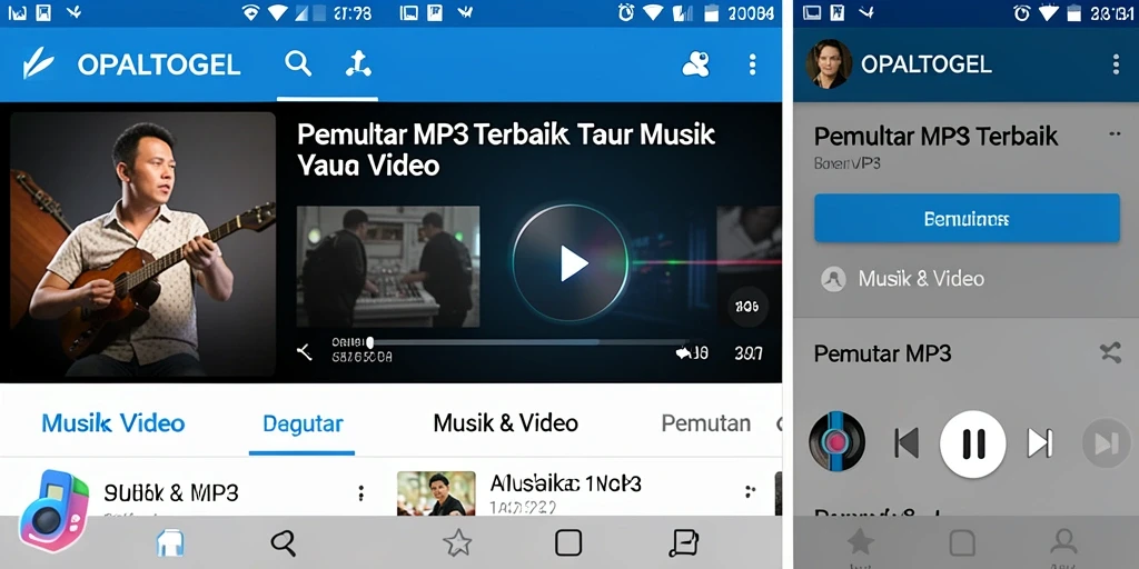 Tampilan antarmuka OPALTOGEL yang modern untuk Pemutar MP3.