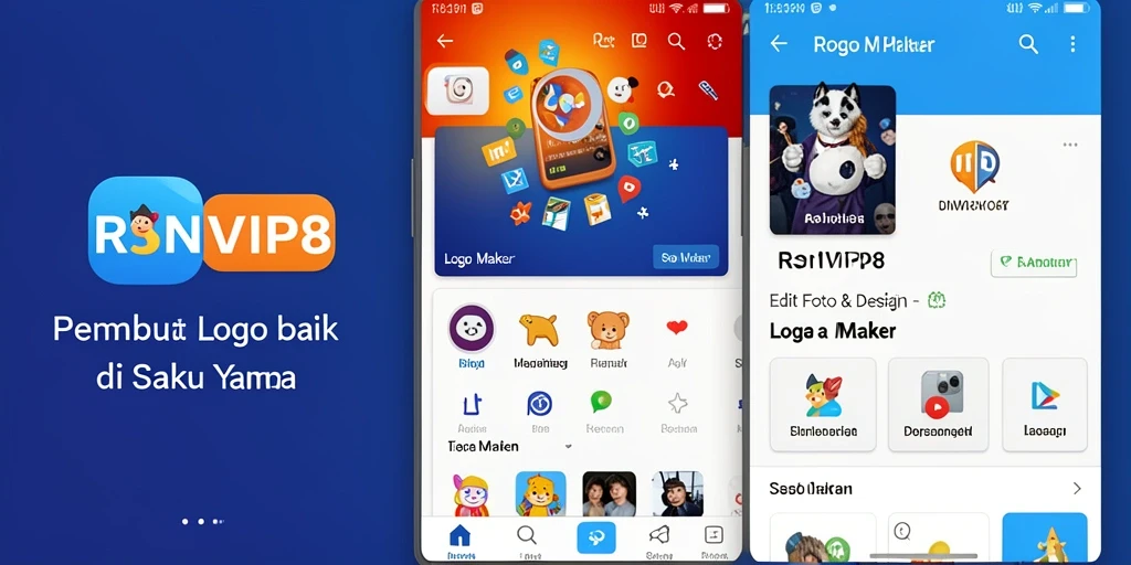 Antarmuka pengguna aplikasi RSNVIP8 untuk pembuatan logo yang intuitif dan menarik.