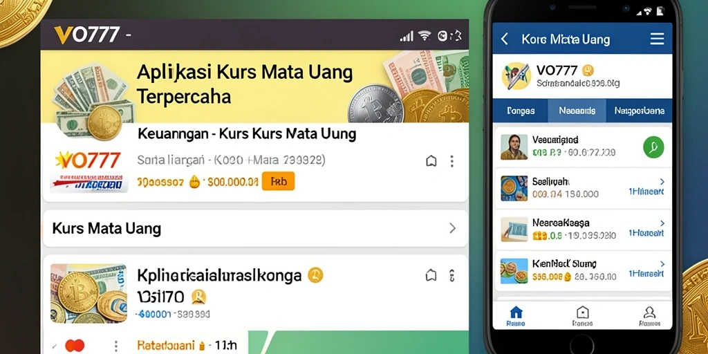 Tampilan antarmuka aplikasi Kurs Mata Uang VO777 dengan fitur lengkap.