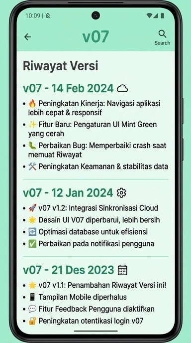 Riwayat Versi v07 untuk Pengguna Android